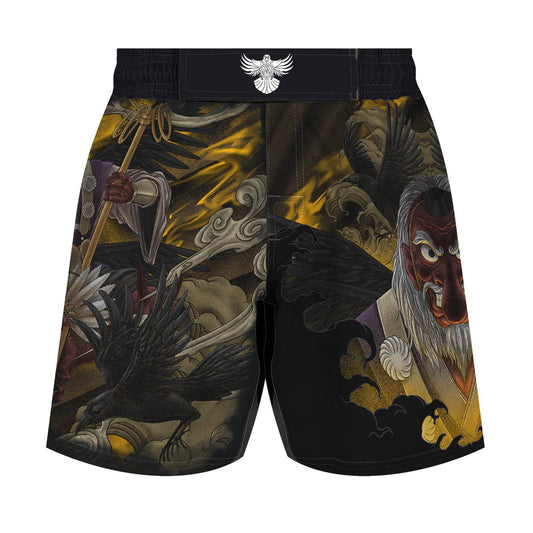 The Tengu 2.0 Men's Hyrbid Fight Shorts - Raven Fightwear