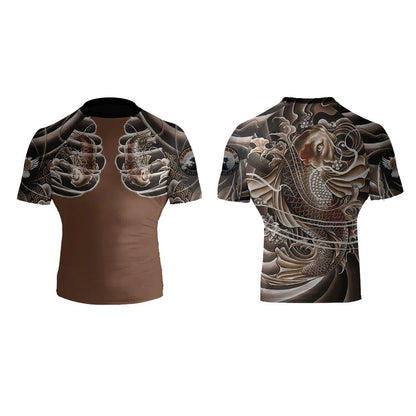 Tsunami BJJ Men's Short Sleeve Club Rashguard - Raven Fightwear