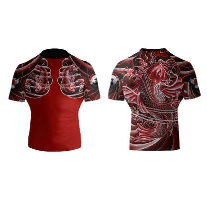 Tsunami BJJ Men's Short Sleeve Club Rashguard - Raven Fightwear