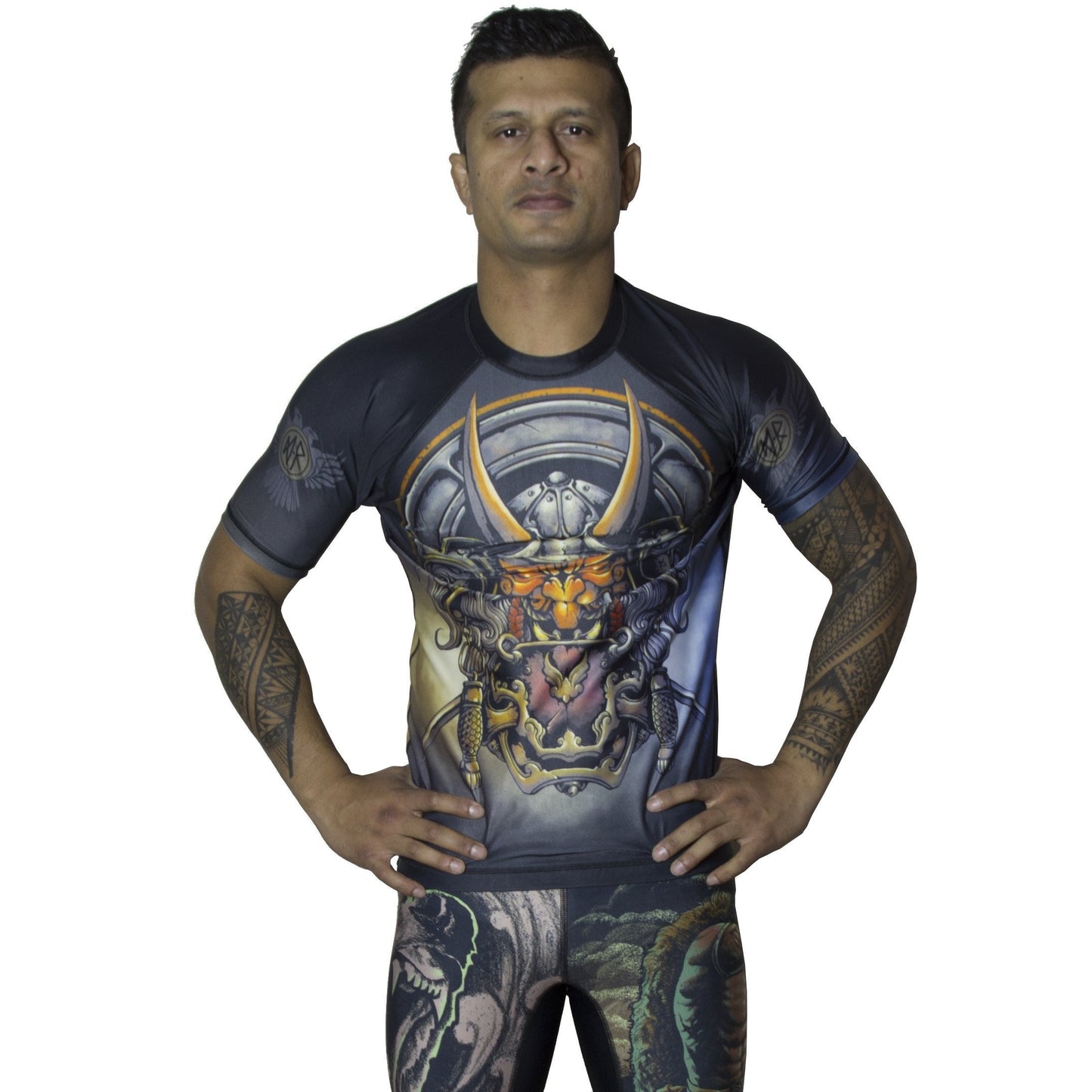 Akuma Men's Short Sleeve Rashguard Front