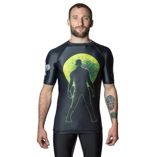BJJ Horror Frankenstein's Monster Men's Short Sleeve Rashguard Front