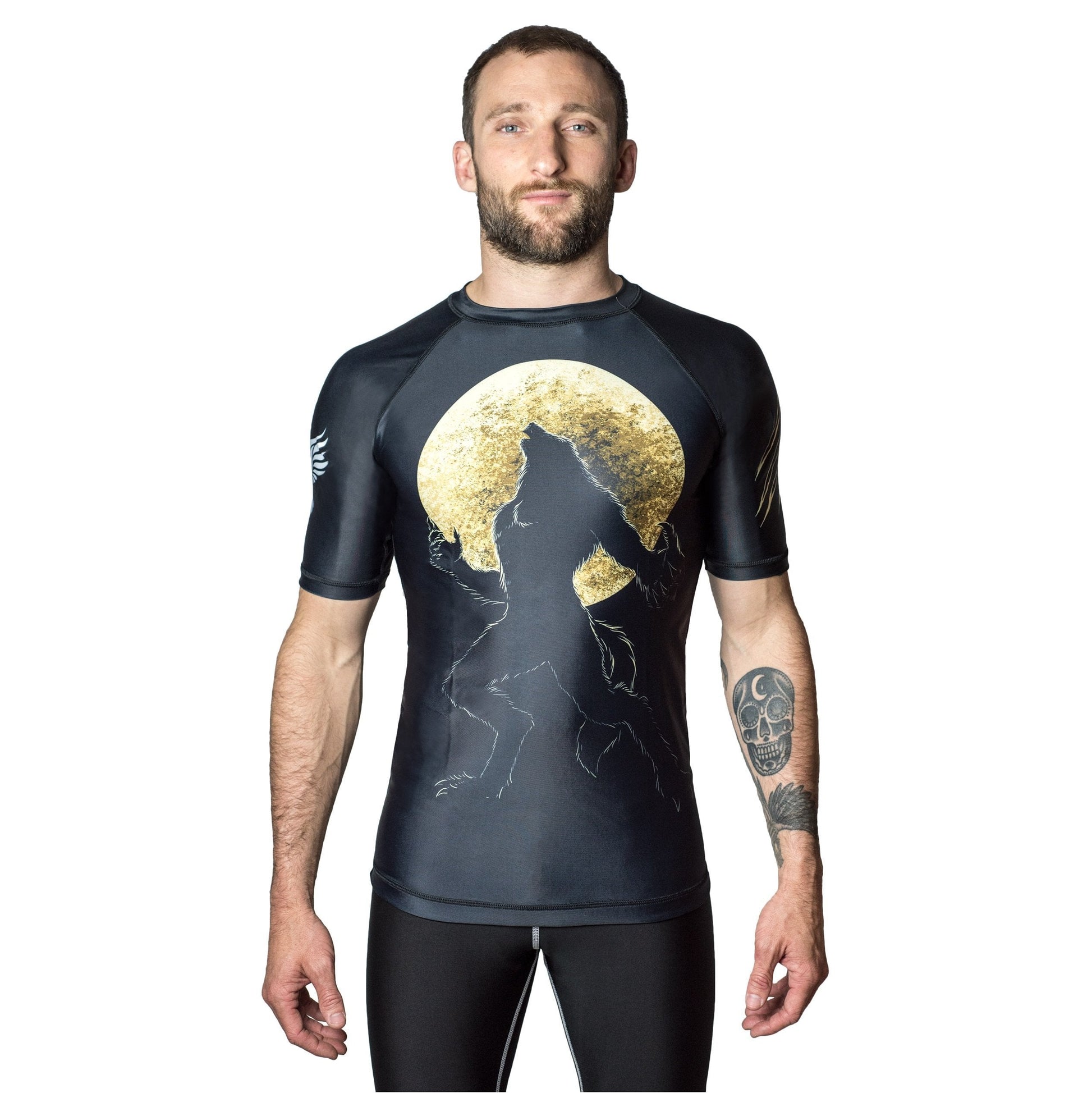 BJJ Horror Werewolf Men's Short Sleeve Rashguard Front