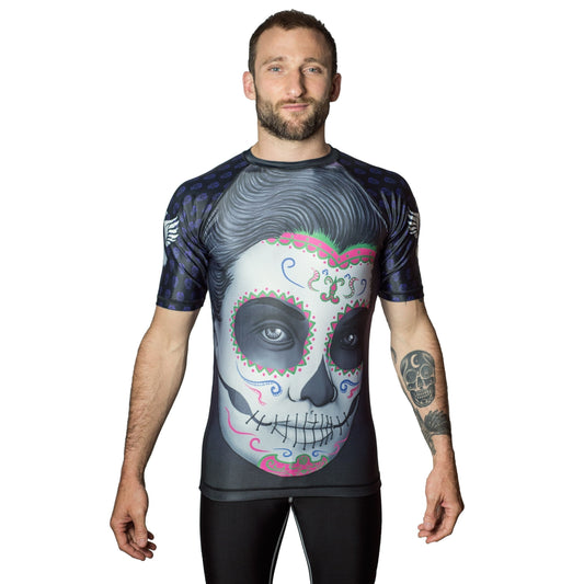 Dia de los muertos Isabella Men's Short Sleeve Rashguard Front