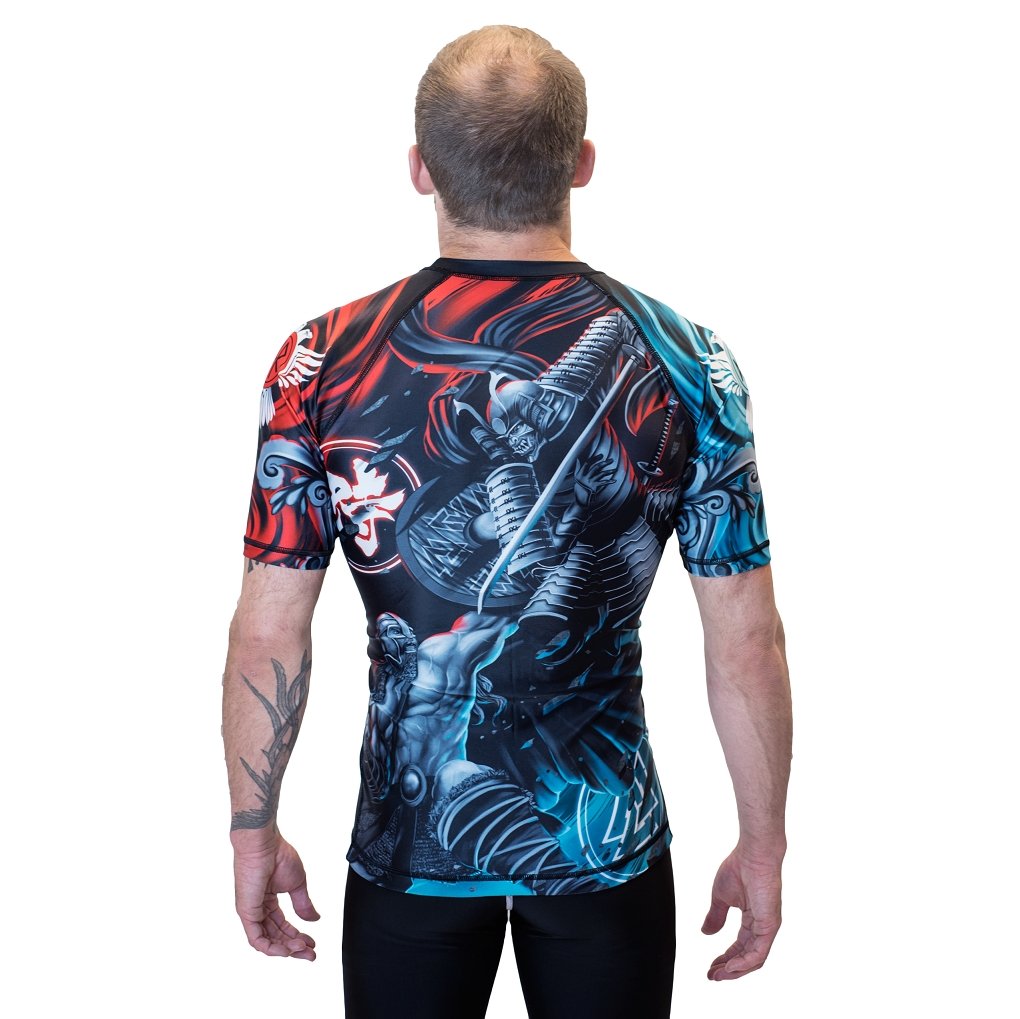 East meets West Men's Short Sleeve Rashguard Back
