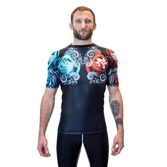 East meets West Men's Short Sleeve Rashguard Front