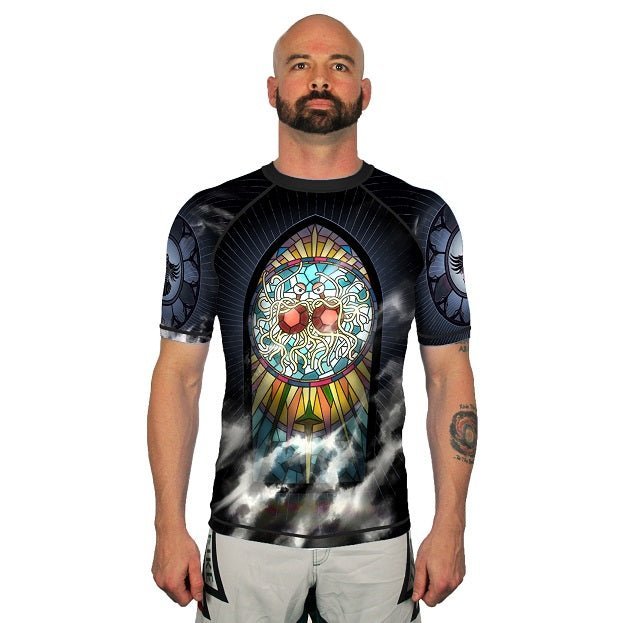 Flying Spaghetti Monster Men's Short Sleeve Rashguard Front