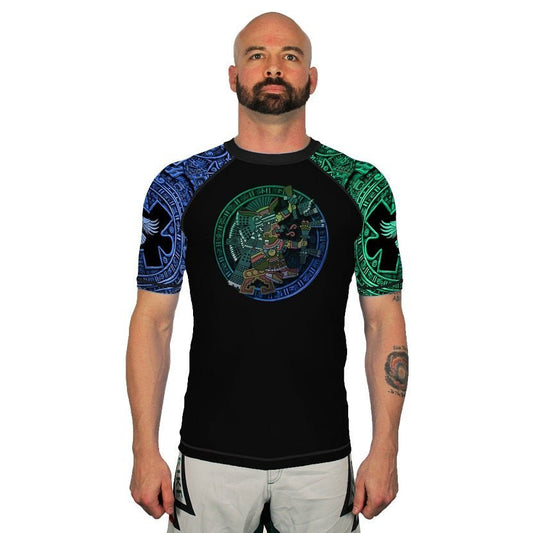 Gods of Mesoamerica Chalchiuhtlicue Men's Short Sleeve Rashguard Front