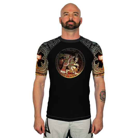 Gods of Mesoamerica Chantico Men's Short Sleeve Rashguard Front