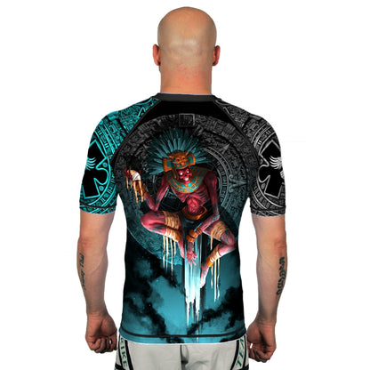 Gods of Mesoamerica Mictlantecuhtli Men's Short Sleeve Rashguard Back