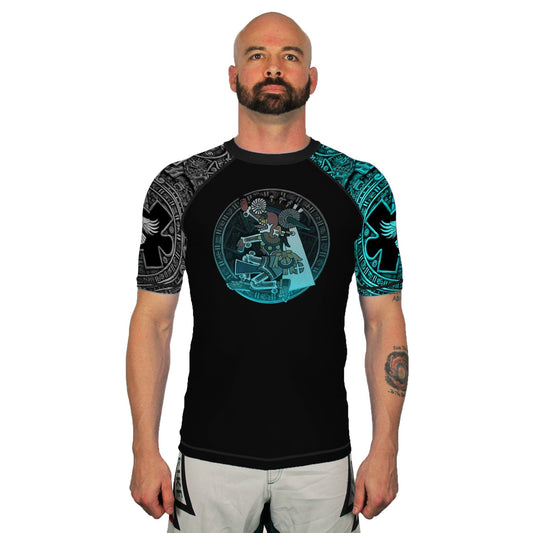 Gods of Mesoamerica Mictlantecuhtli Men's Short Sleeve Rashguard Front