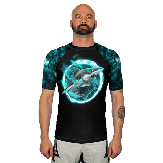 Masters of Jiu Jitsu Great White Men's Short Sleeve Rashguard Front