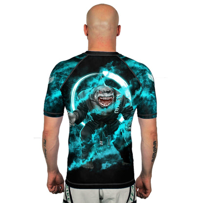 Masters of Jiu Jitsu Great White Men's Short Sleeve Rashguard Back