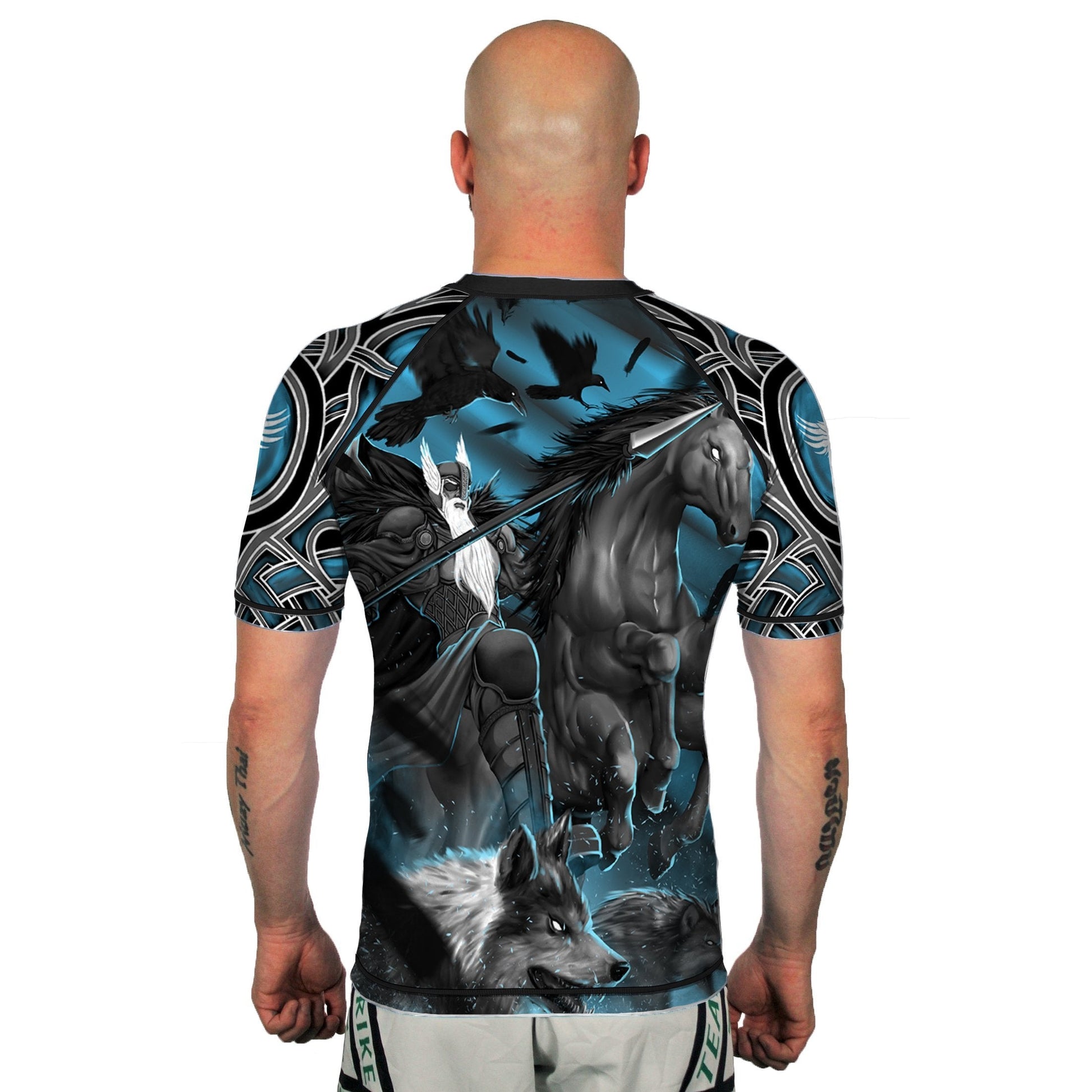 The Gods of Scandinavia Odin Men's Short Sleeve Rashguard Back