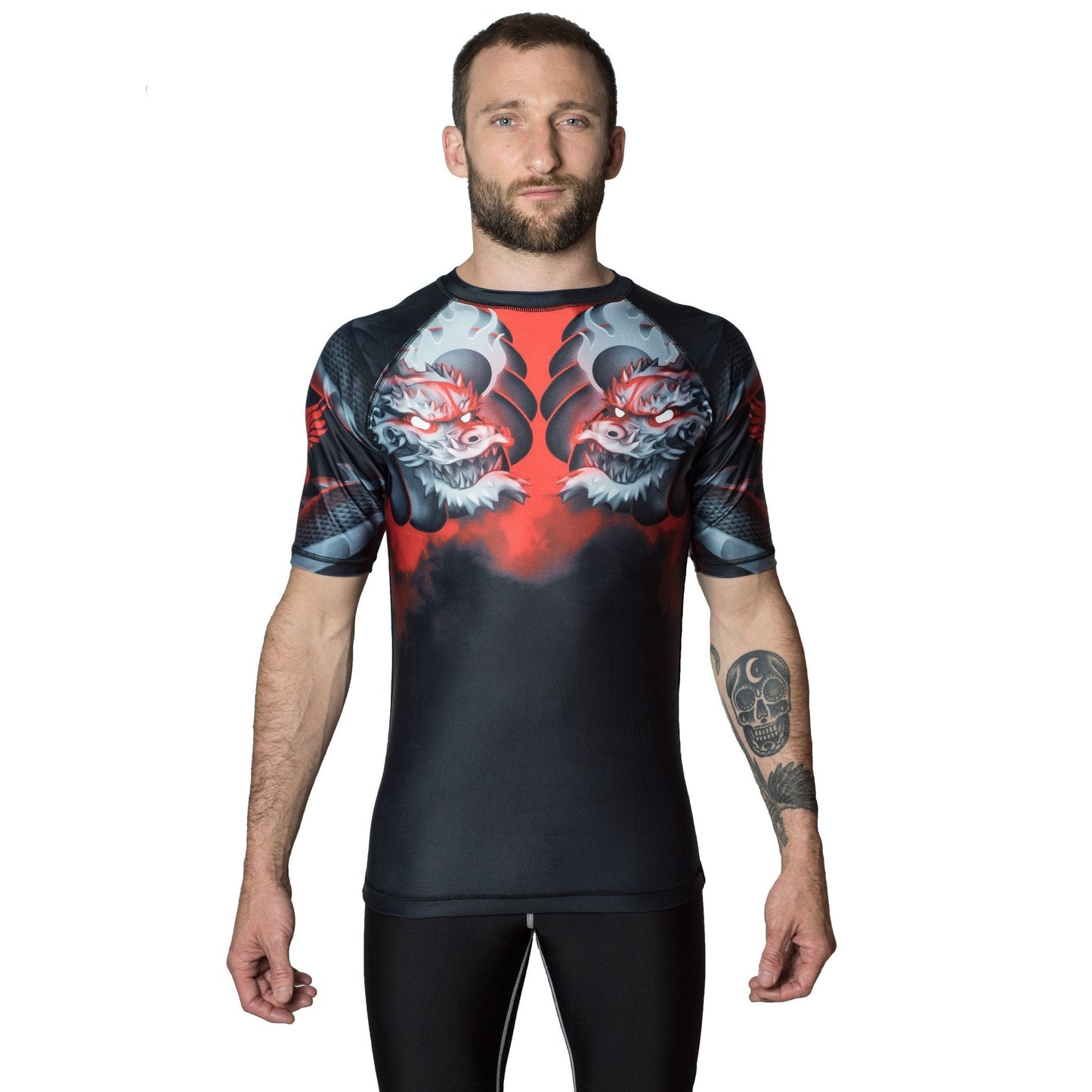 The Illustrated Geisha Men's Short Sleeve Rashguard Front