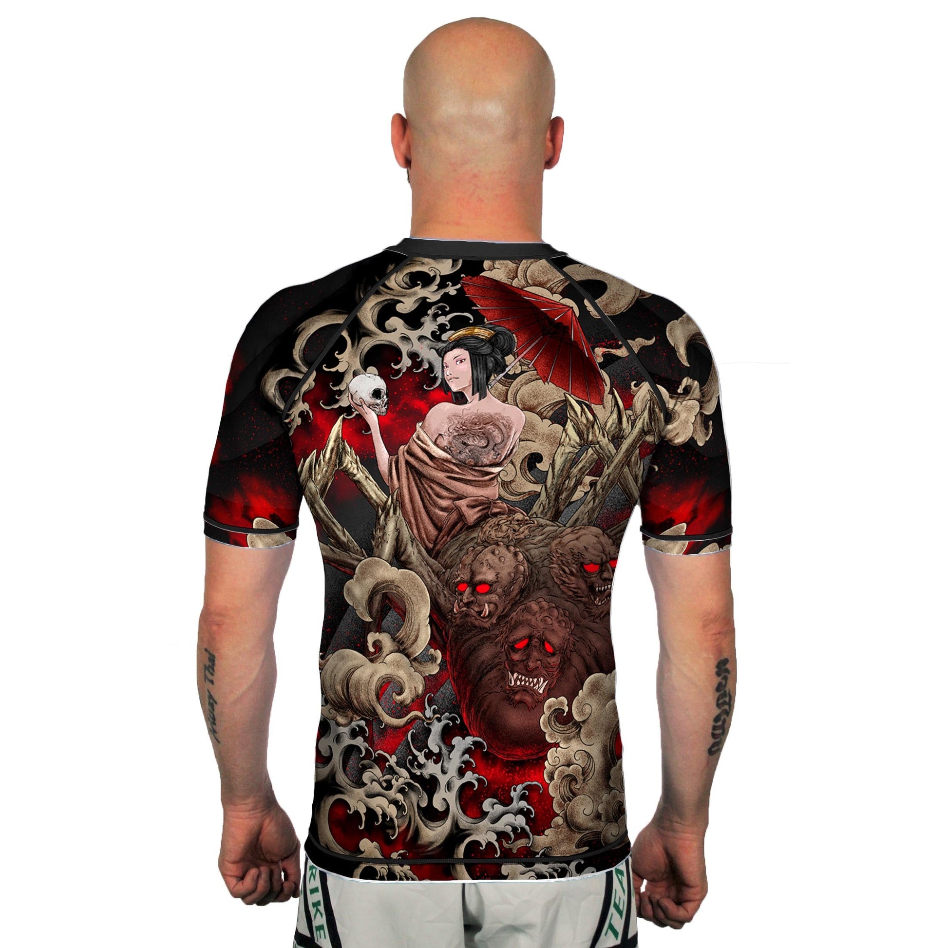 The Jorogumo Men's Short Sleeve Rashguard Back
