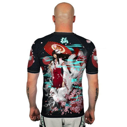 The Kitsune Men's Short Sleeve Rashguard Back