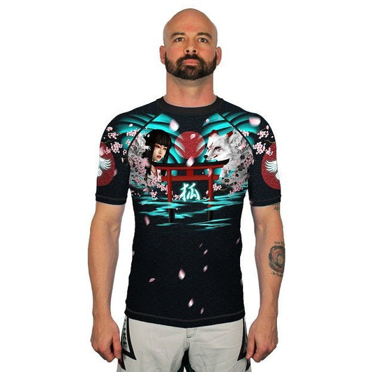 The Kitsune Men's Short Sleeve Rashguard Front