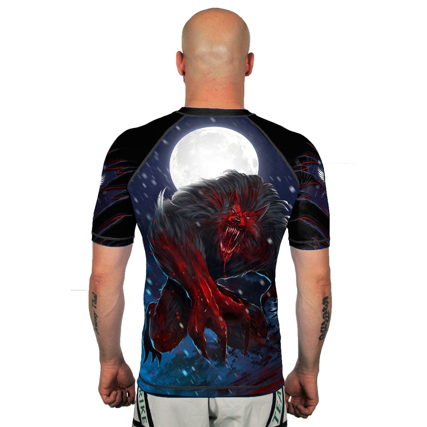 The Lycan Men's Short Sleeve Rashguard Back