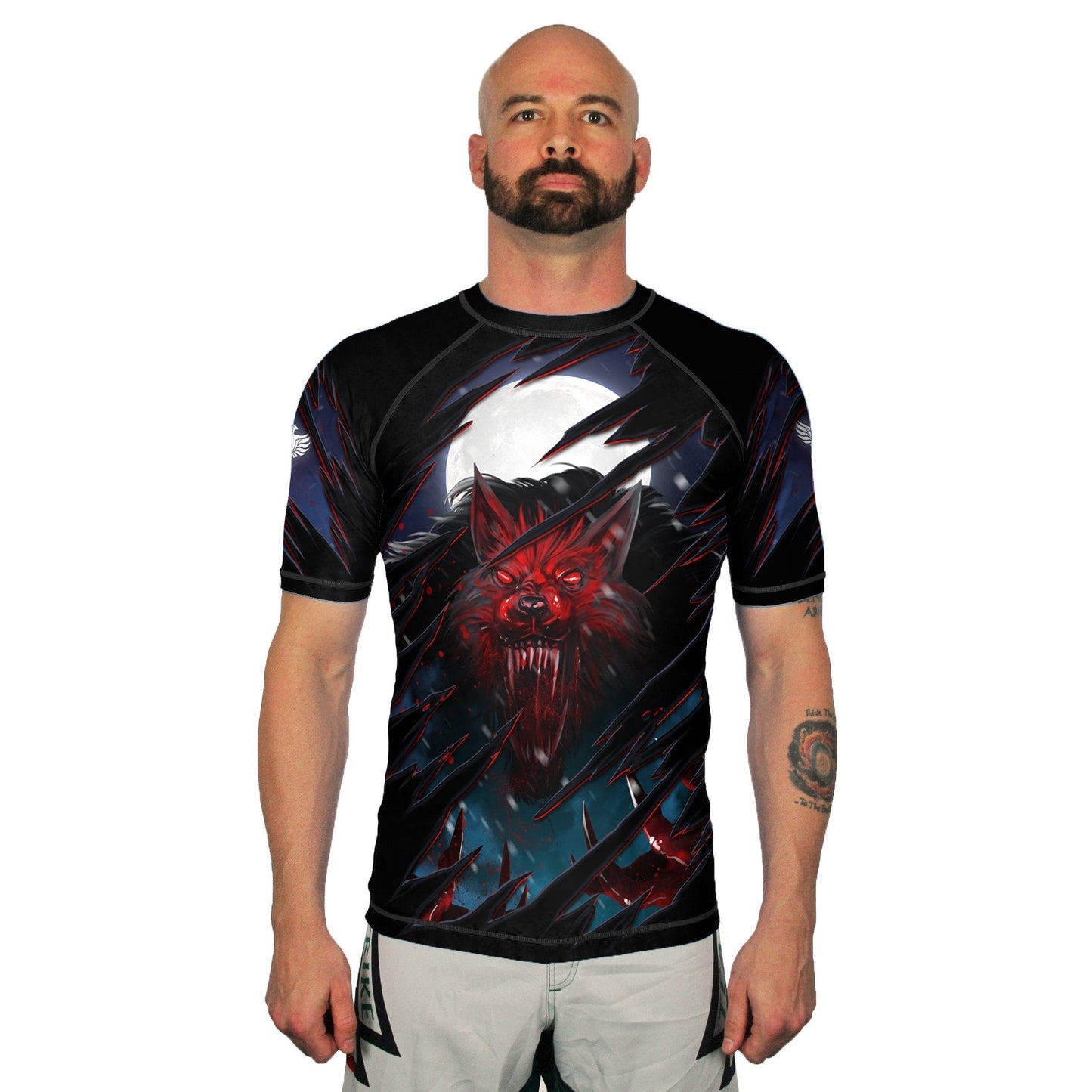 The Lycan Men's Short Sleeve Rashguard Front