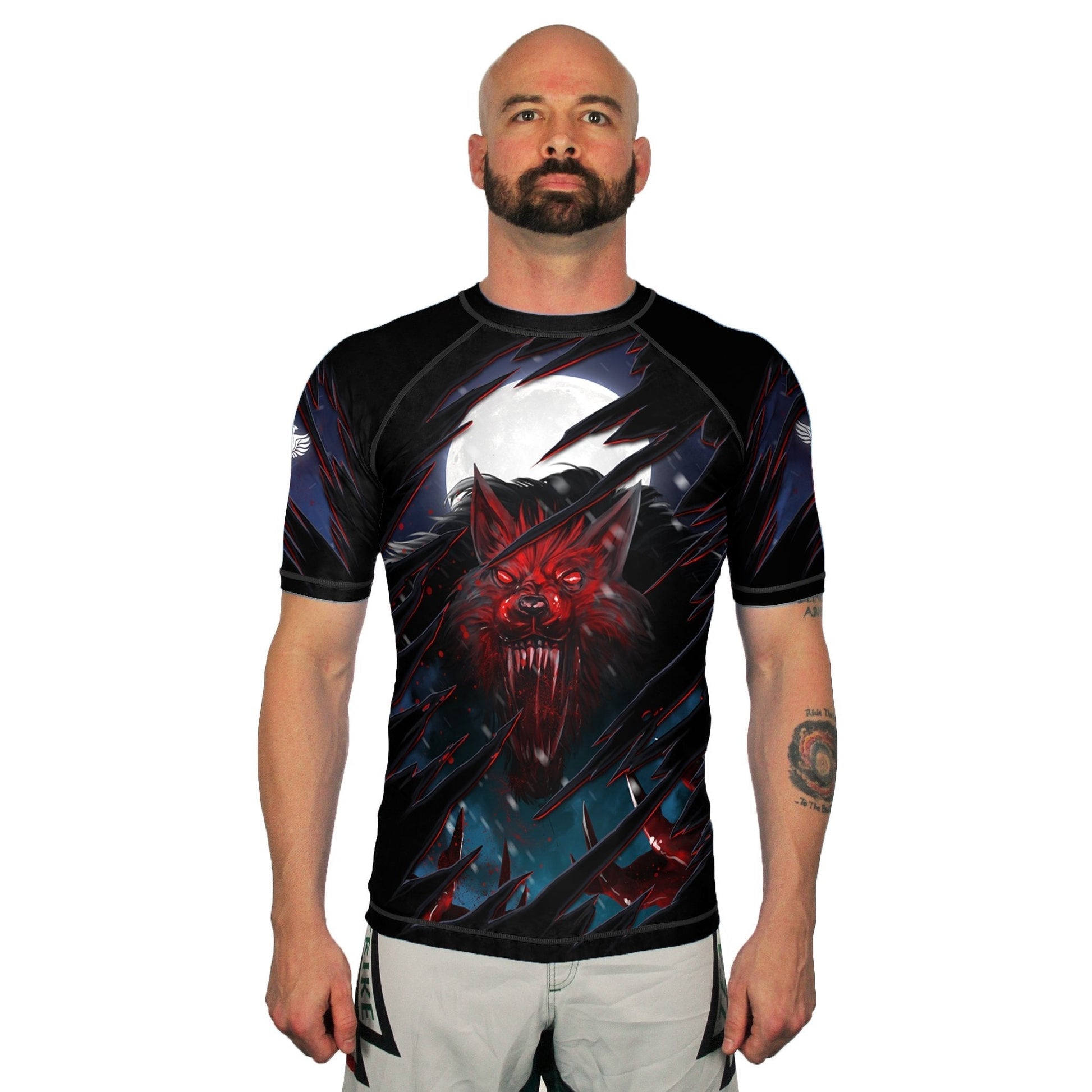 The Lycan Men's Short Sleeve Rashguard Front