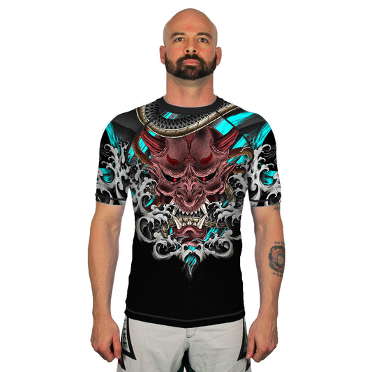 The Oni and The Dragon Men's Short Sleeve Rashguard Front