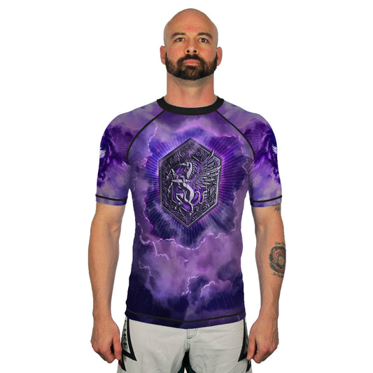 The Pegasus Dusk Men's Short Sleeve Rashguard Front