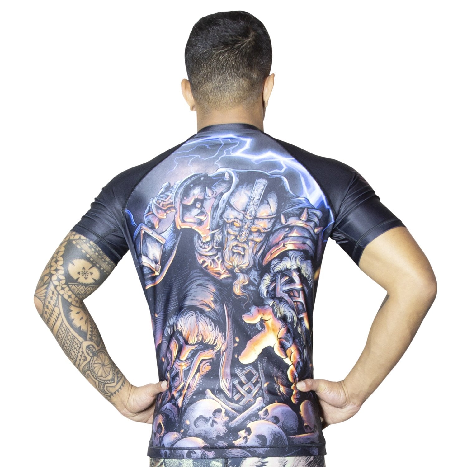 Thor God of Thunder Men's Short Sleeve Rashguard Back