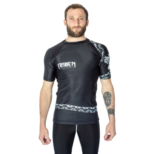 Vipera White Men's Short Sleeve Rashguard Front
