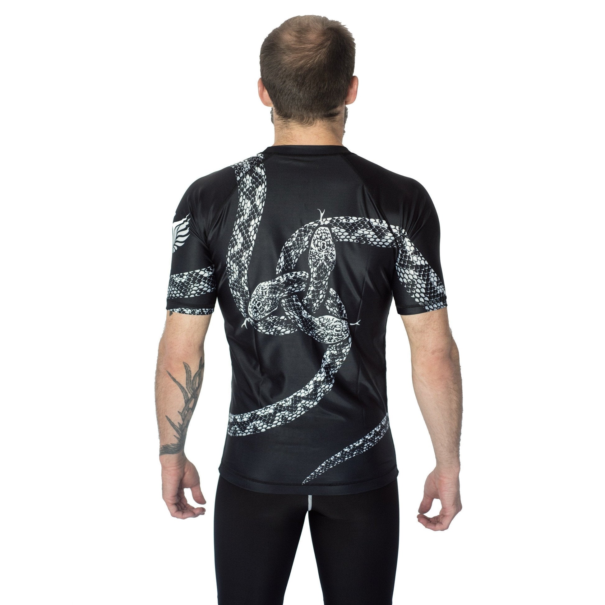 Vipera White Men's Short Sleeve Rashguard Back