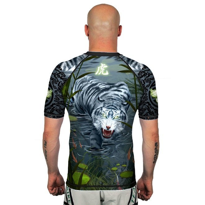 Water Tiger Men's Short Sleeve Rashguard Back